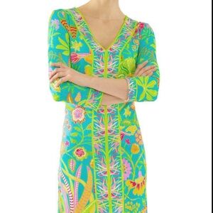 Gretchen Scott hummingbird heaven border town jersey dress- Size XS